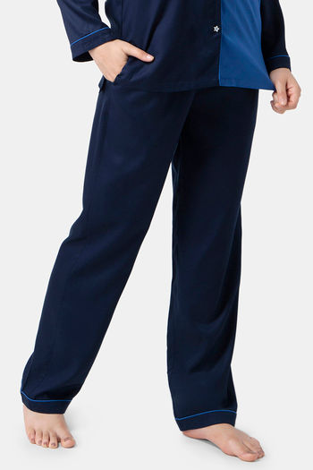 Buy Not Just Pyjama Viscose Pyjama Navy Blue at Rs.1799 online